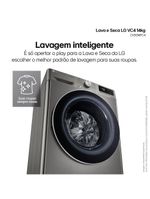 Lava e seca lg 14kg/8kg smart vc4 cv5014pc4 com inteligência artificial ai dd™ - inox