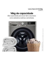 Lava e seca lg 14kg/8kg smart vc4 cv5014pc4 com inteligência artificial ai dd™ - inox