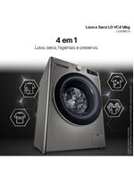 Lava e seca lg 14kg/8kg smart vc4 cv5014pc4 com inteligência artificial ai dd™ - inox