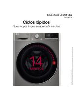 Lava e seca lg 14kg/8kg smart vc4 cv5014pc4 com inteligência artificial ai dd™ - inox