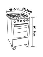 Fogão atlas 4 bocas agile up glass com mesa de vidro e acendimento automático bivolt - preto