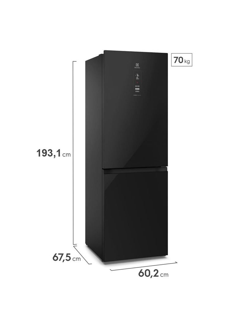 Geladeira electrolux frost free inverter 322l ib42g efficient com autosense inverse e painel digital - black glass