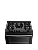 Fogão 5 bocas dako supreme glass com mesa de vidro e acendimento automático preto - bivolt