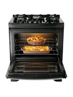 Fogão 5 bocas dako supreme glass com mesa de vidro e acendimento automático preto - bivolt