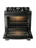 Fogão 5 bocas dako supreme glass com mesa de vidro e acendimento automático preto - bivolt