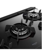 Fogão 5 bocas dako supreme glass com mesa de vidro e acendimento automático preto - bivolt