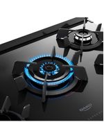 Fogão 5 bocas dako supreme glass com mesa de vidro e acendimento automático preto - bivolt