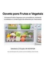 Geladeira lg frost free gn-b372pqw duplex com tecnologia smart inverter, linear cooling e multi air flow branca - 375 litros