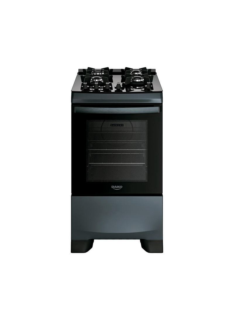 Fogão 4 bocas dako supreme timer glass com mesa de vidro e painel touch titanium – bivolt