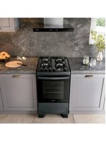 Fogão 4 bocas dako supreme timer glass com mesa de vidro e painel touch titanium – bivolt