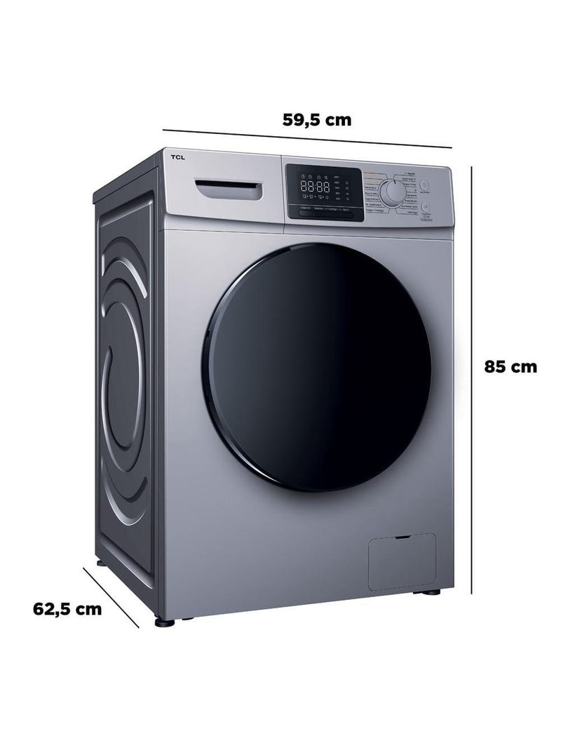 Lava e seca tcl 11kg/7kg com motor bldc inverter e sistema air wash c311wds - prata