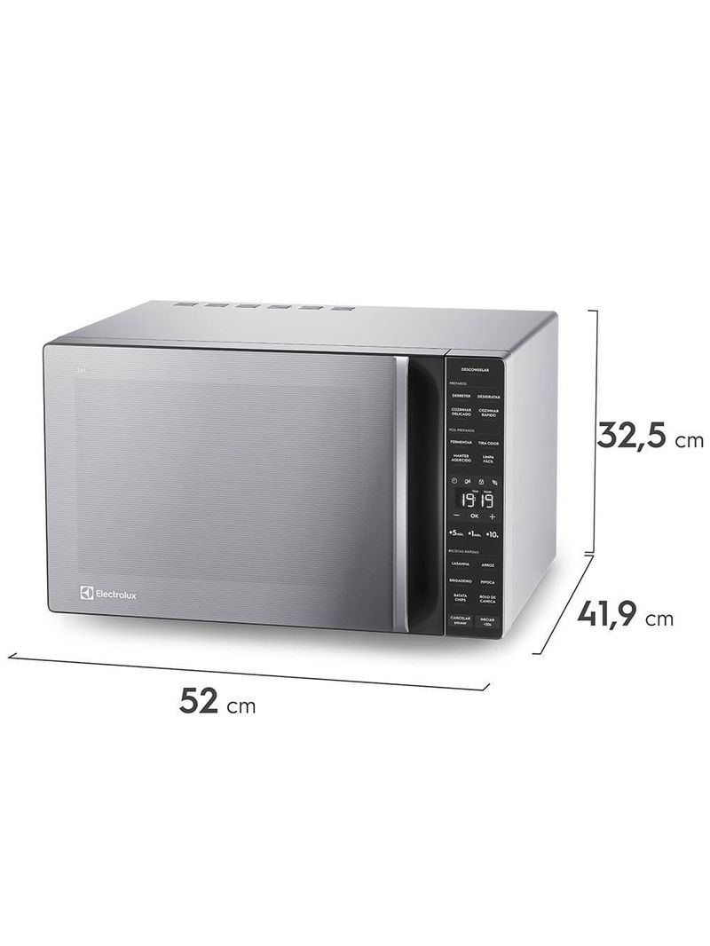 Forno de micro-ondas electrolux efficient me36s com funções fermentar e manter aquecido prata - 36l