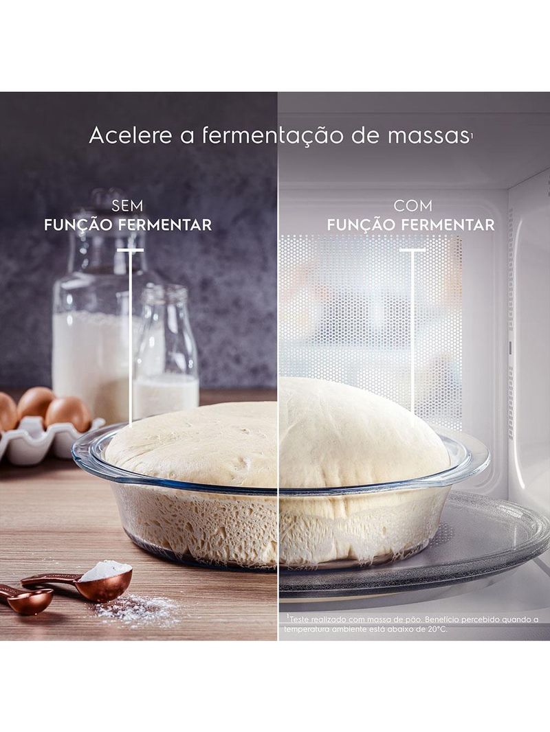 Forno de micro-ondas electrolux efficient me36s com funções fermentar e manter aquecido prata - 36l
