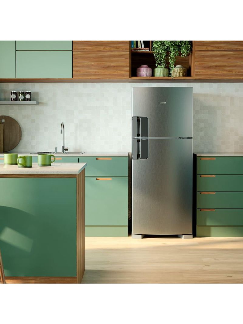 Geladeira consul frost free crm50lk duplex inox com função turbo, iluminação em led e filtro antiodor - 410 litros