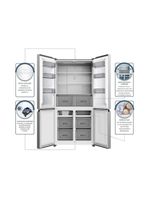 Geladeira tcl multidoor c589cdn1 frost free, twin eco inverter, multi-zone, painel digital com 4 portas inox - 589l