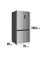 Geladeira tcl multidoor c589cdn1 frost free, twin eco inverter, multi-zone, painel digital com 4 portas inox - 589l