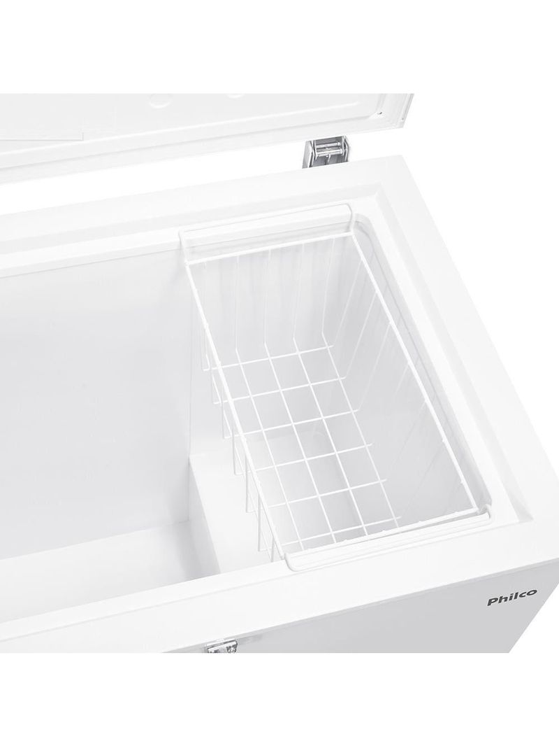 Freezer horizontal philco pfh400b 371l 2 em 1 degelo manual rodízios gás r600a branco
