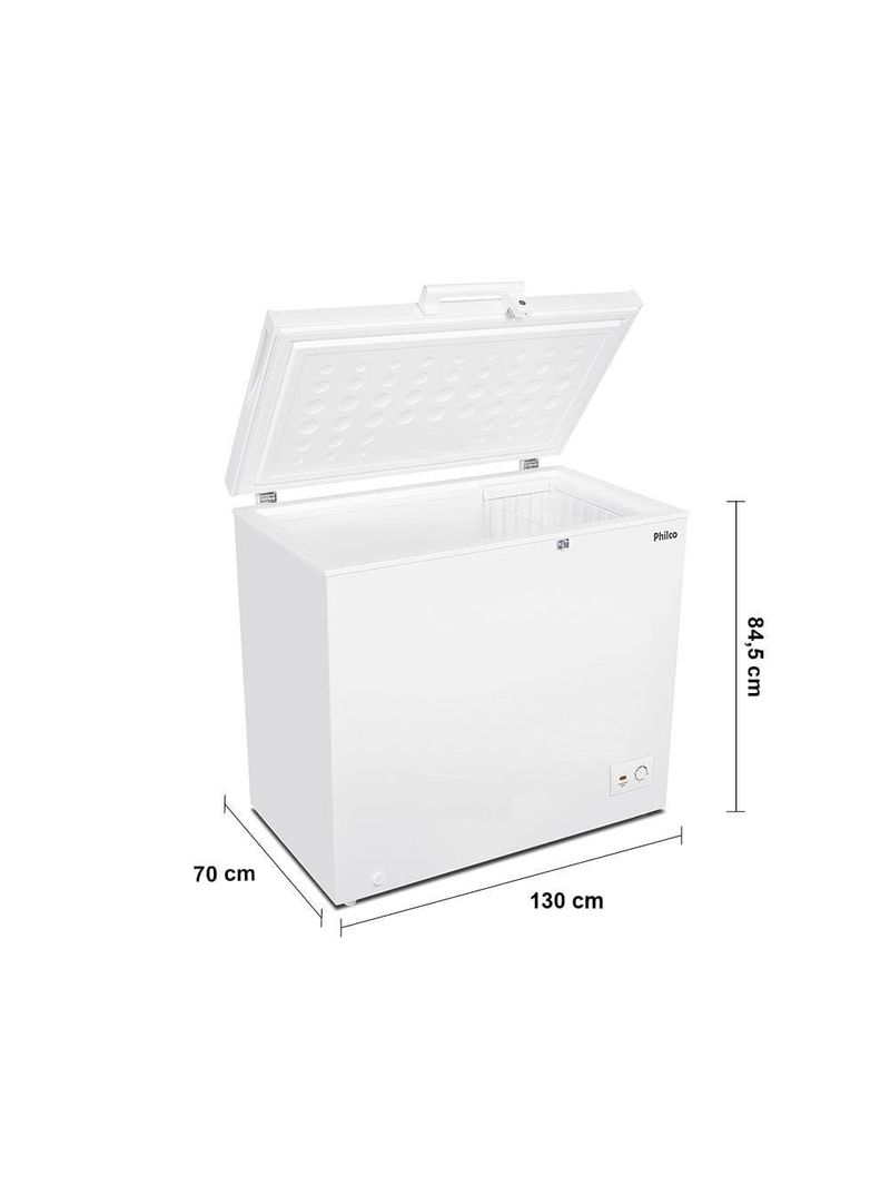 Freezer horizontal philco pfh400b 371l 2 em 1 degelo manual rodízios gás r600a branco
