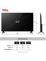 Smart tv 43” tcl 43s5k qled full hd google tv wi-fi