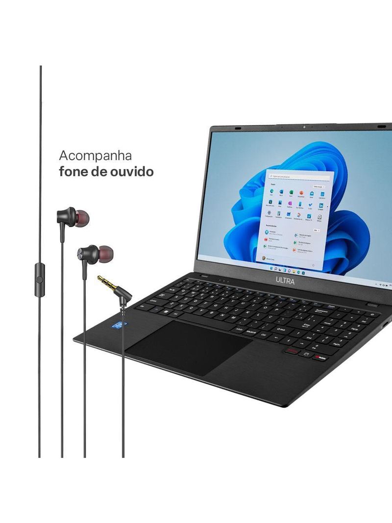 Notebook multi intel celeron n4020c 4gb ram 128gb emmc tela 15,6" hd windows 11 - ub263