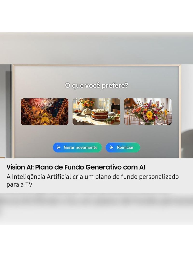 Smart tv 55” qled 4k samsung qn55ls03fagxzd the frame vision ai 2025 modo arte antirreflexo