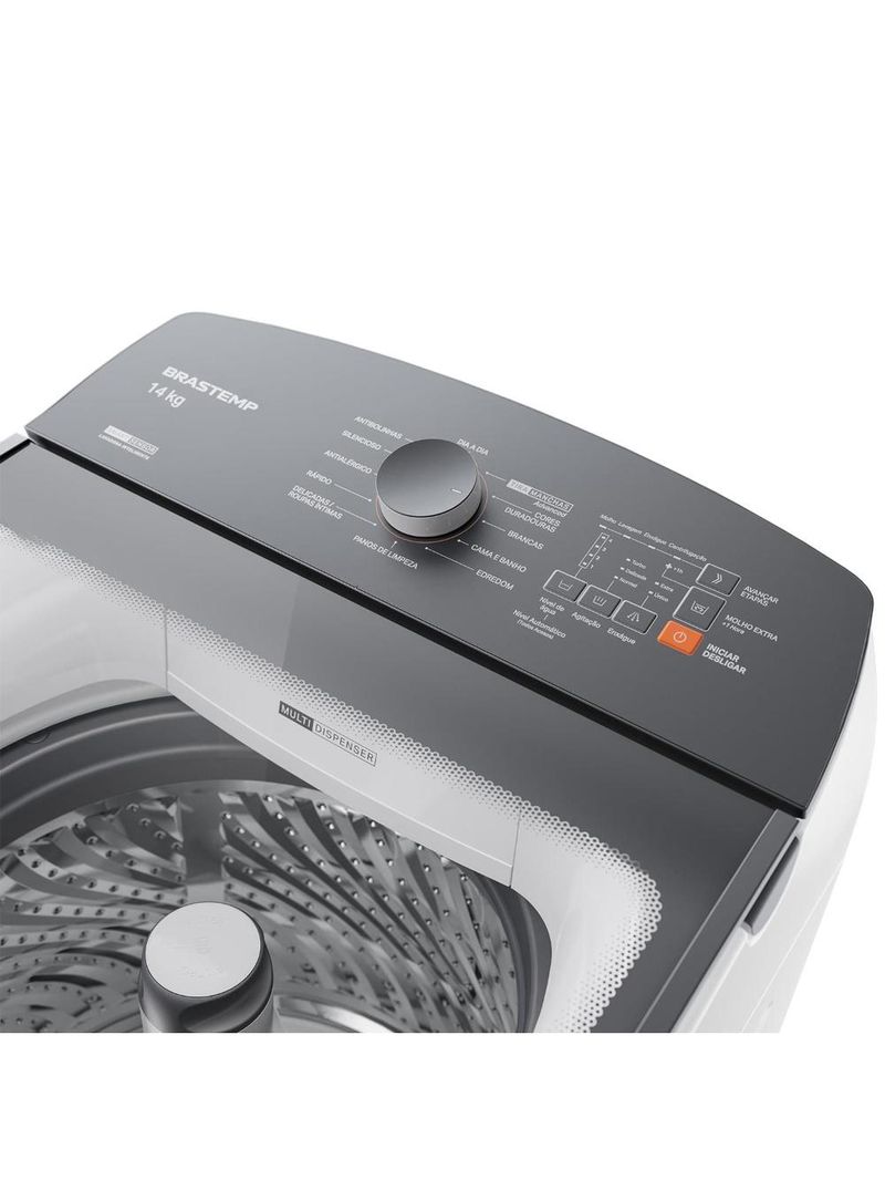 Máquina de lavar brastemp bwf14ab 14kg smart sensor ciclo tira mancha cesto inox branca