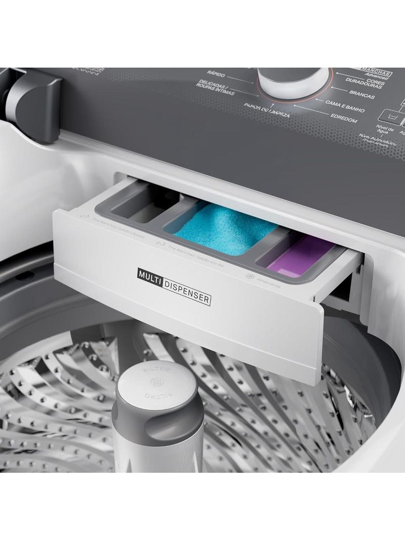 Máquina de lavar brastemp bwf14ab 14kg smart sensor ciclo tira mancha cesto inox branca