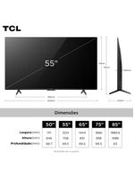 Smart tv 55” tcl 55p7k 4k qled 60hz hdr10+ dolby atmos dolby vision sistema operacional google tv