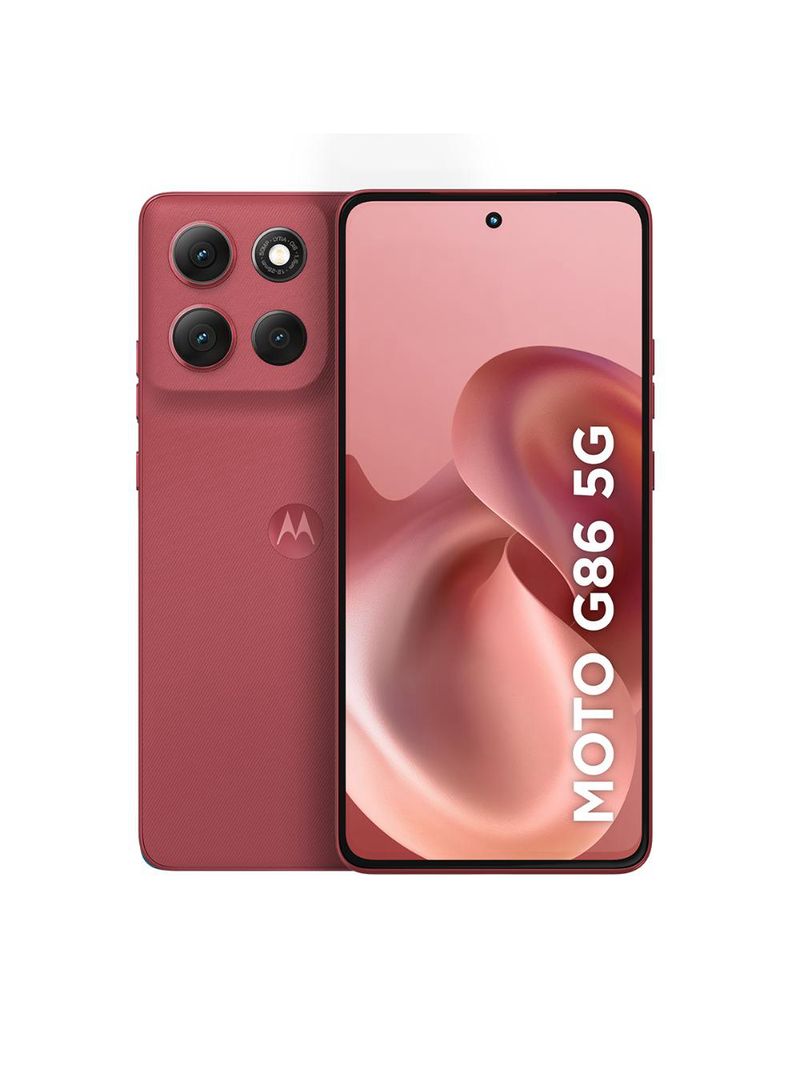 Smartphone motorola moto g86 5g tela 67" poled 256gb 8gb ram câmera 50mp 4k ip69 desbloqueado vermelho
