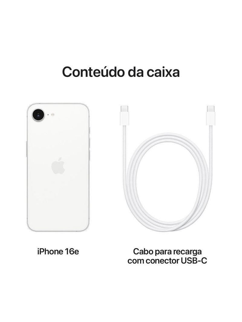 Apple iphone 16e 128gb 6,1" 48mp branco