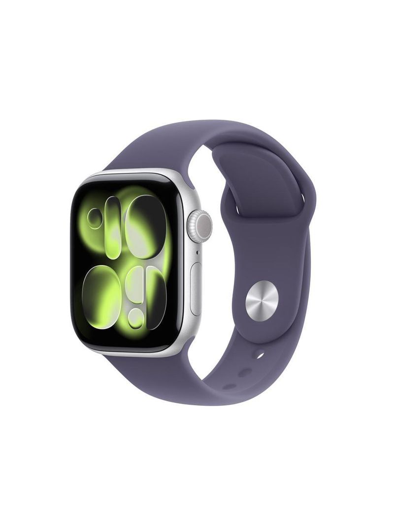 Apple watch series 11 gps+ cellular 42mm prateada pulseira p/m esportiva roxo-névoa