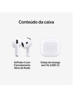 Apple airpods 4 com cancelamento ativo de ruído - branco
