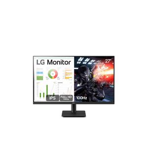 Monitor gamer 27” lg 27ms500-b com tela ips, full hd, 100hz, hdmi e dynamic action sync - preto