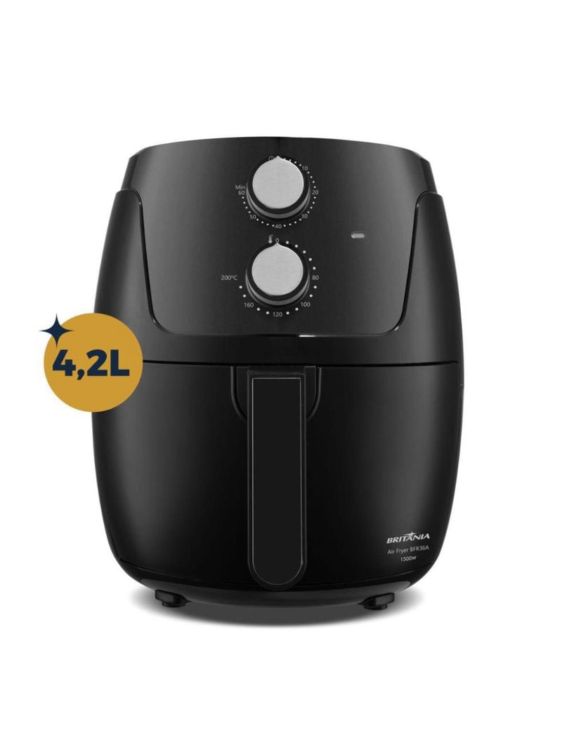 Fritadeira elétrica britânia bfr36a silverstone 4,2l 1500w air flow preta