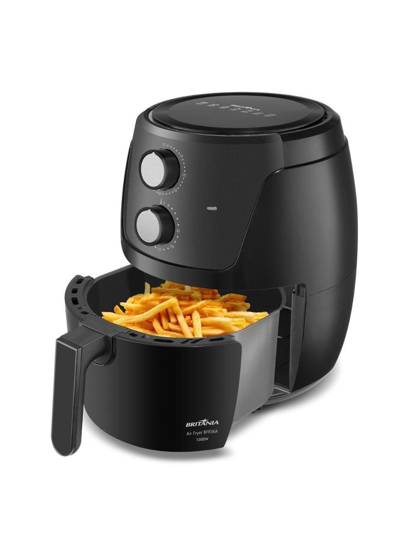 Fritadeira elétrica britânia bfr36a silverstone 4,2l 1500w air flow preta