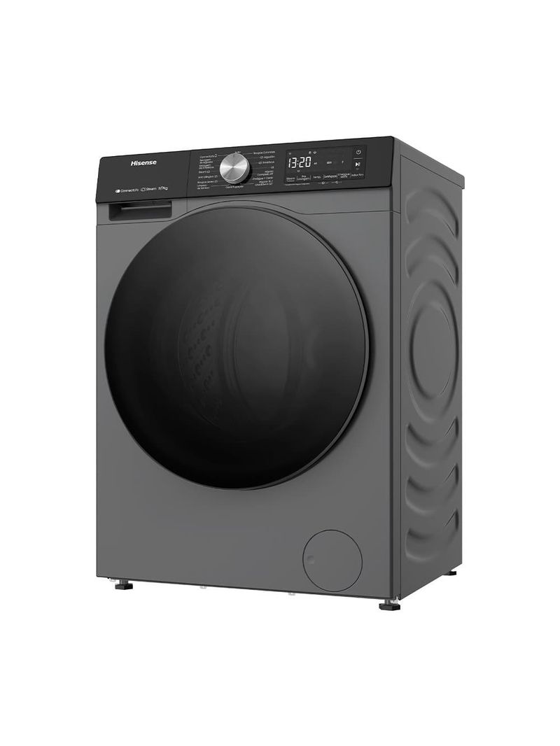 Lava e seca hisense 11/7kg wd3s11 com motor inverter, controle wi-fi, 13 programas de lavagem e 3 de secagem, painel touch - titanium