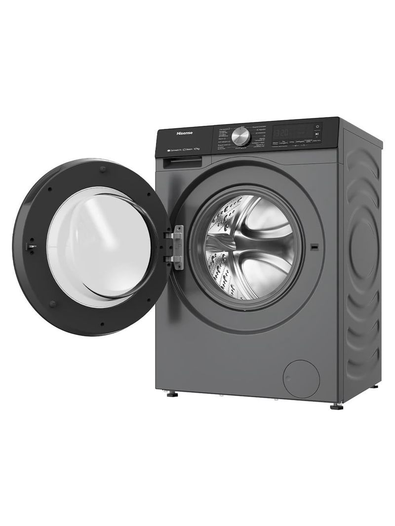 Lava e seca hisense 11/7kg wd3s11 com motor inverter, controle wi-fi, 13 programas de lavagem e 3 de secagem, painel touch - titanium