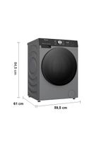 Lava e seca hisense 11/7kg wd3s11 com motor inverter, controle wi-fi, 13 programas de lavagem e 3 de secagem, painel touch - titanium