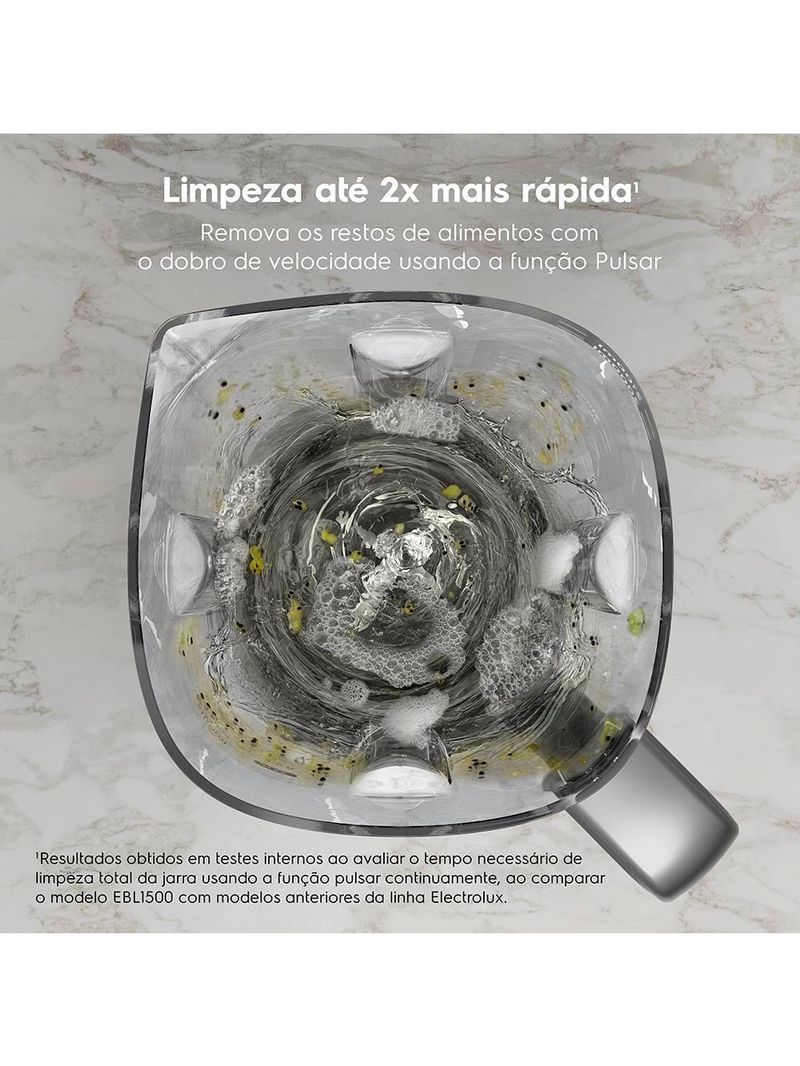 Liquidificador electrolux ebl1500 efficient triforce 1500w 3,2l cinza