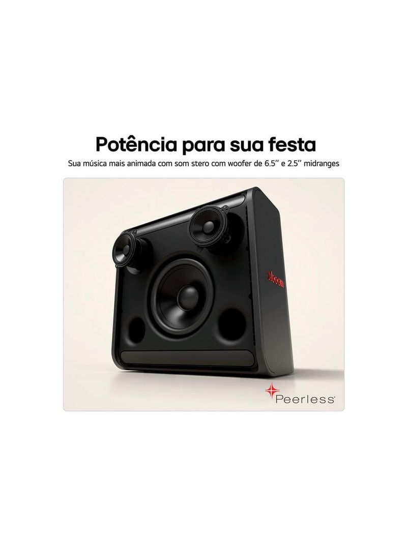Caixa de som lg xboom stage301 bluetooth 120w 12h bateria karaokê ai by william
