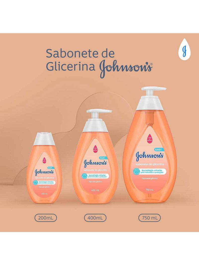 Sabonete líquido de glicerina da cabeça aos pés johnson's baby