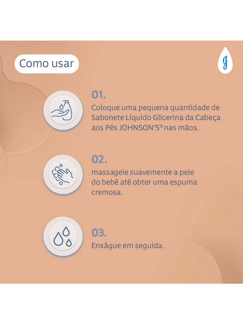 Sabonete líquido de glicerina da cabeça aos pés johnson's baby