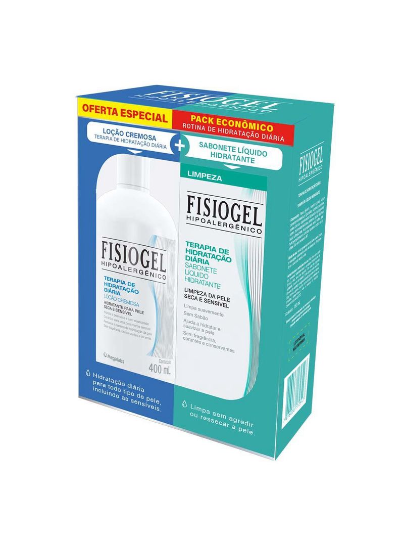 Fisiogel kit – loção cremosa + sabonete líquido