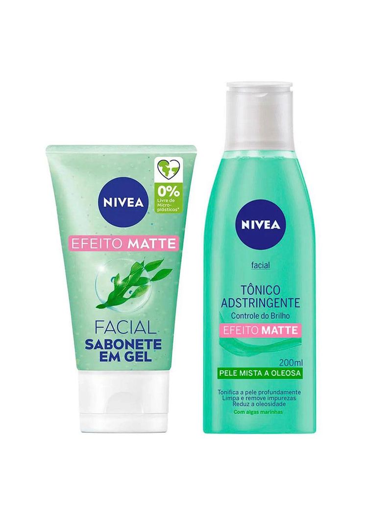 Nivea controle do brilho kit - sabonete em gel + tônico adstringente facial