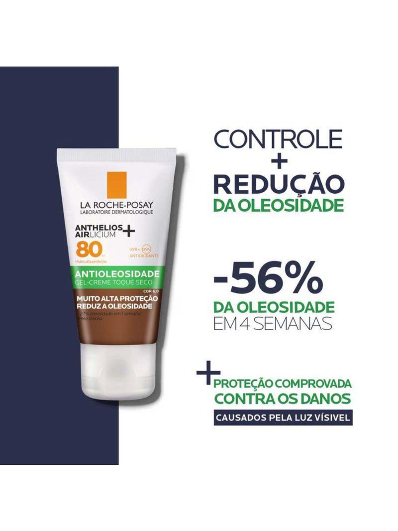 Protetor solar facial com cor la roche posay anthelios airlicium+ fps80