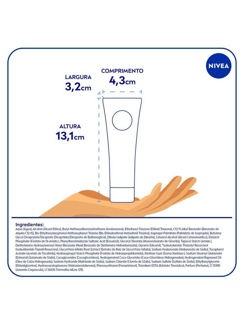Protetor solar facial fluido nivea sun - spot control luminous 630 fps60