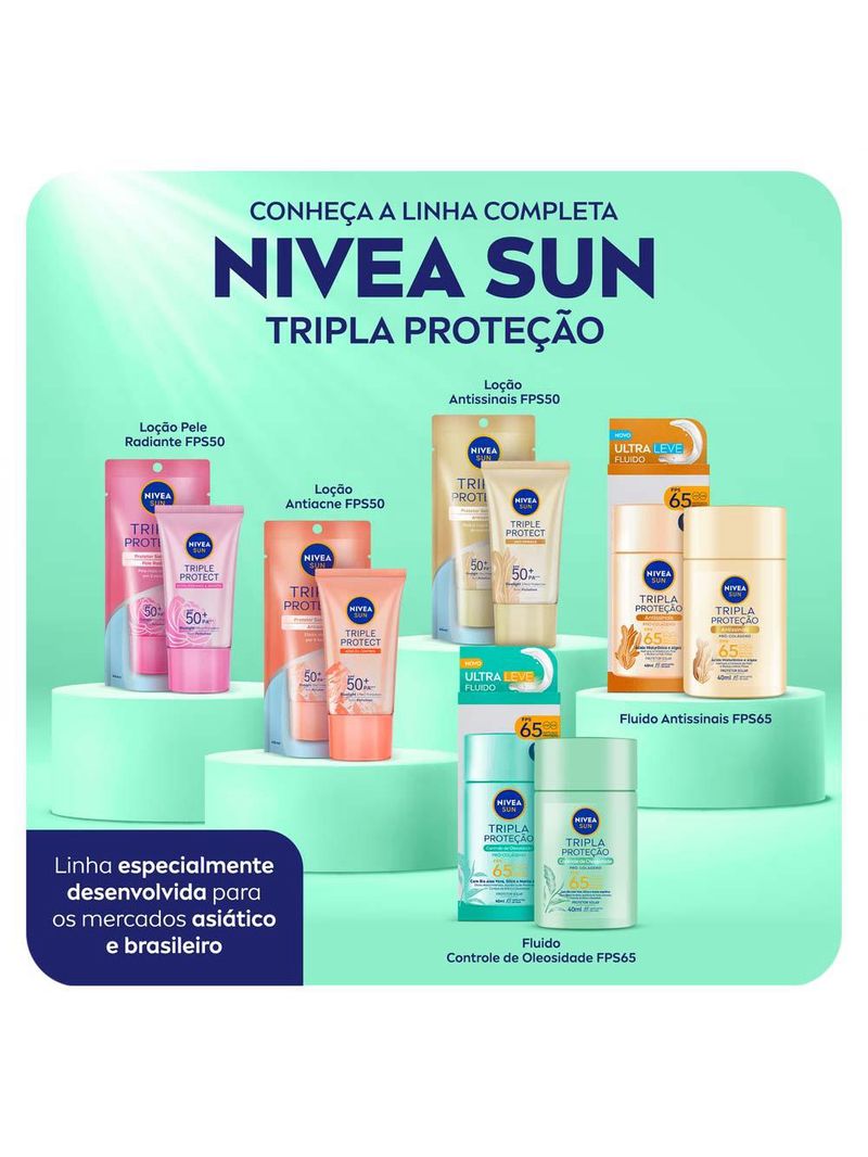 Protetor solar facial nivea sun tripla proteção controle de oleosidade fps65