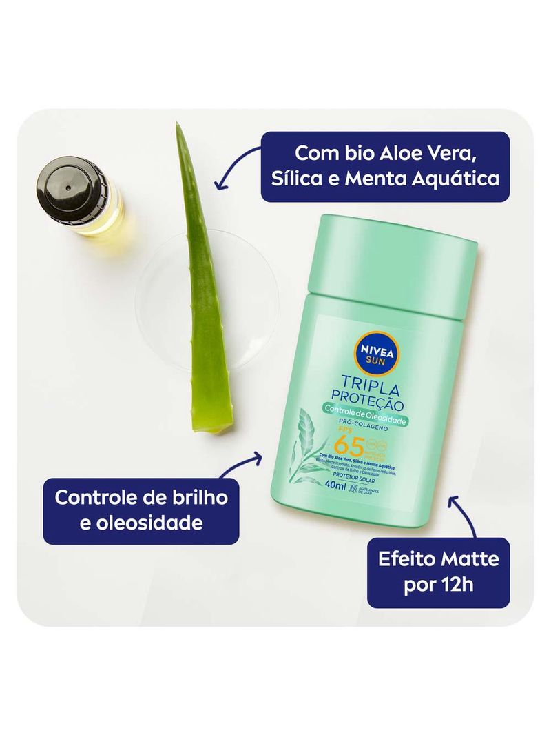 Protetor solar facial nivea sun tripla proteção controle de oleosidade fps65