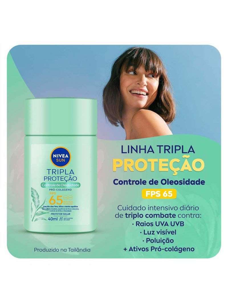 Protetor solar facial nivea sun tripla proteção controle de oleosidade fps65