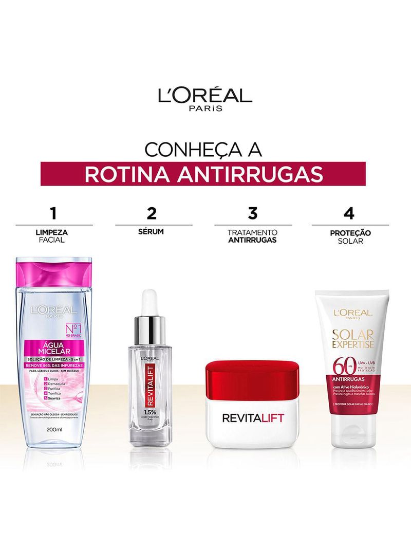 Protetor solar facial l'oréal paris solar expertise antirrugas fps 60